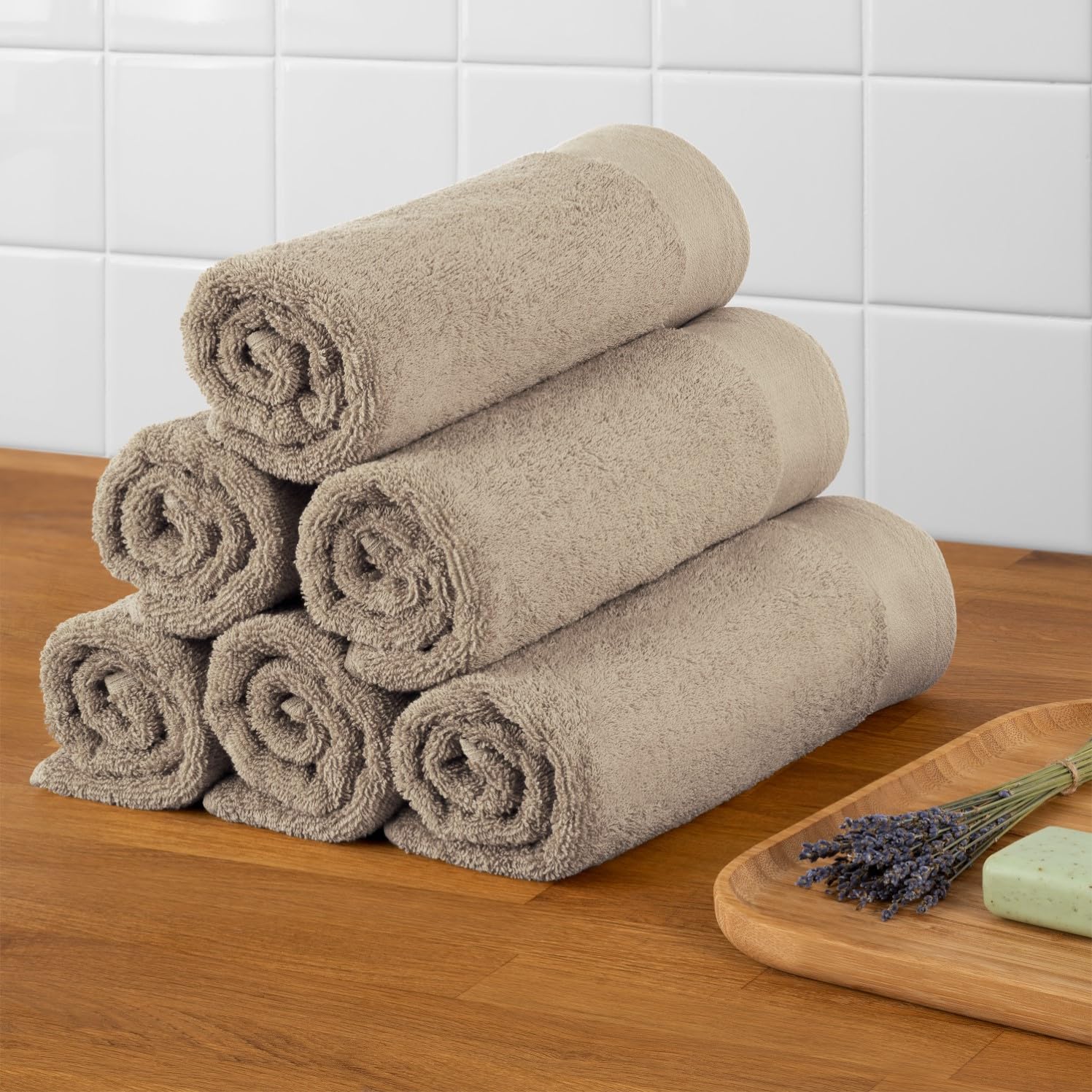 Blumtal Telo Doccia Premium - Set di Asciugamani da Sauna 80x200cm - Asciugamano da Doccia Certificato Oeko-TEX - 100% Cotone - Asciugamani Doccia Grande - 2 Pezzi - Taupe