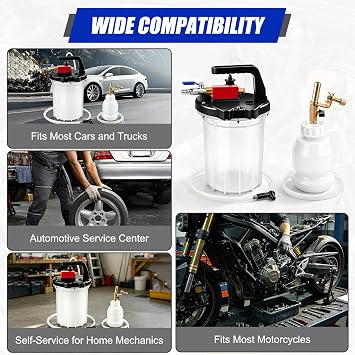 3L Vacuum Brake Bleeder Pump Kit, 1L Refilling Bottle & Adapters