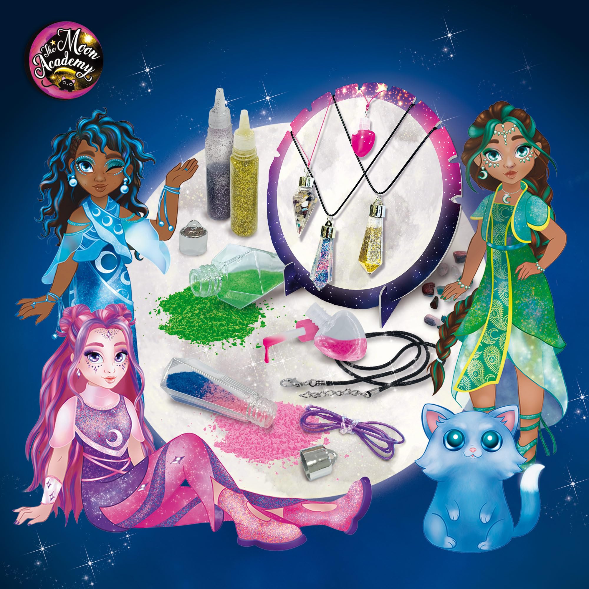 Lisciani, MOON ACADEMY, Magical Pendants Creation Kit for Children aged 8 and over, Magic Jewellery Creation Set - Image 4