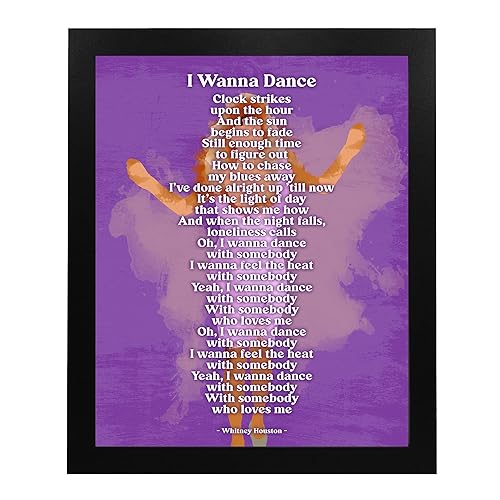 Miniatura 6 de Whitney Houston - I Wanna Dance With Somebody - Music Wall Art Print, This Ready to Frame Song Lyric Wall Art Print is Good For Music Room, Home,