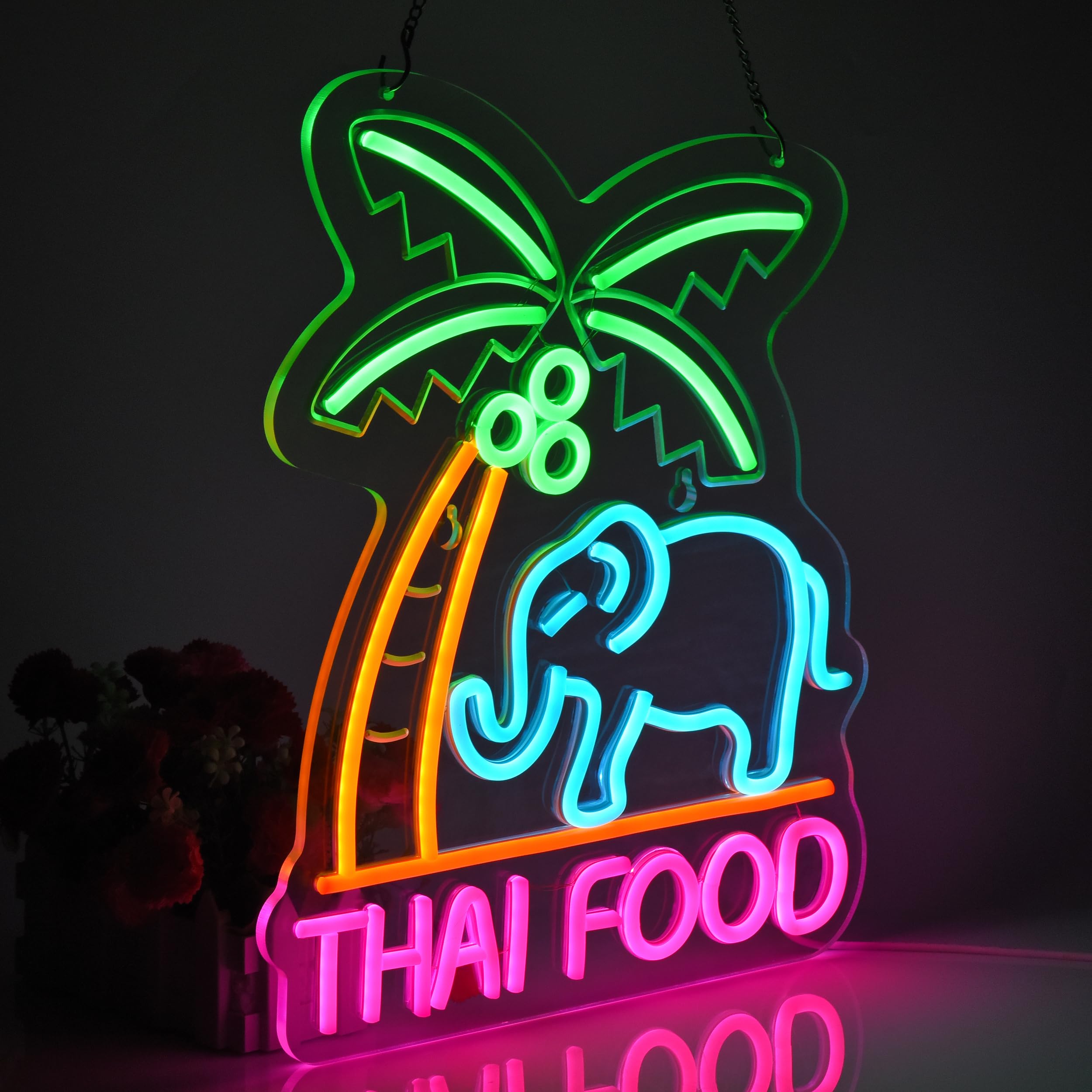 Amazon | JOMOBUTY THAI FOOR ネオンサイン 多階段調光可 LED タイ料理