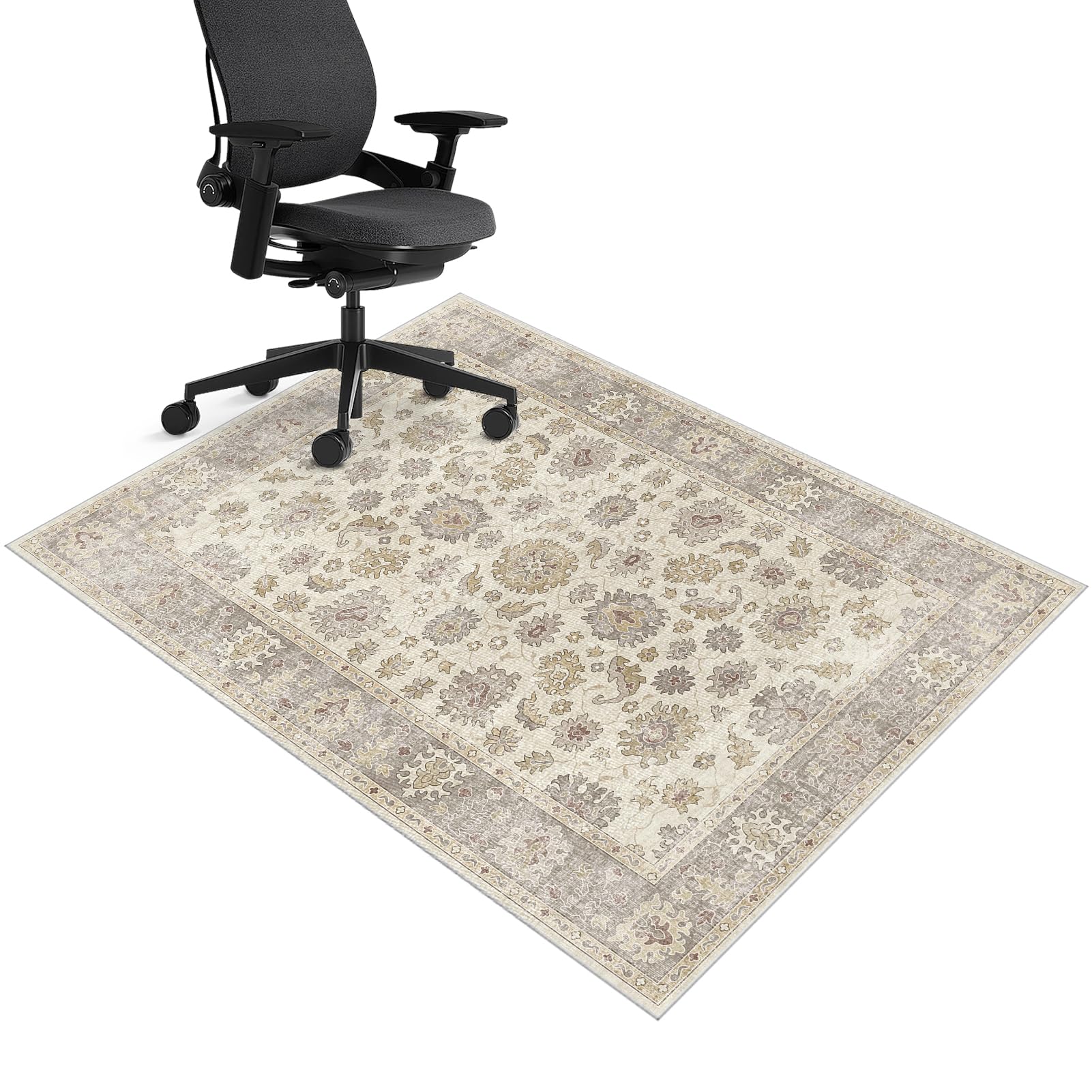 Office Chair Mat for Carpeted Floor, 70 x 80 cm Desk Carpet Protector Mat for Home & Office, Vintage Floor Mat for Office Chair, Gaming Chair Mat for Hardwood Floor, Computer Rolling Chair Mat