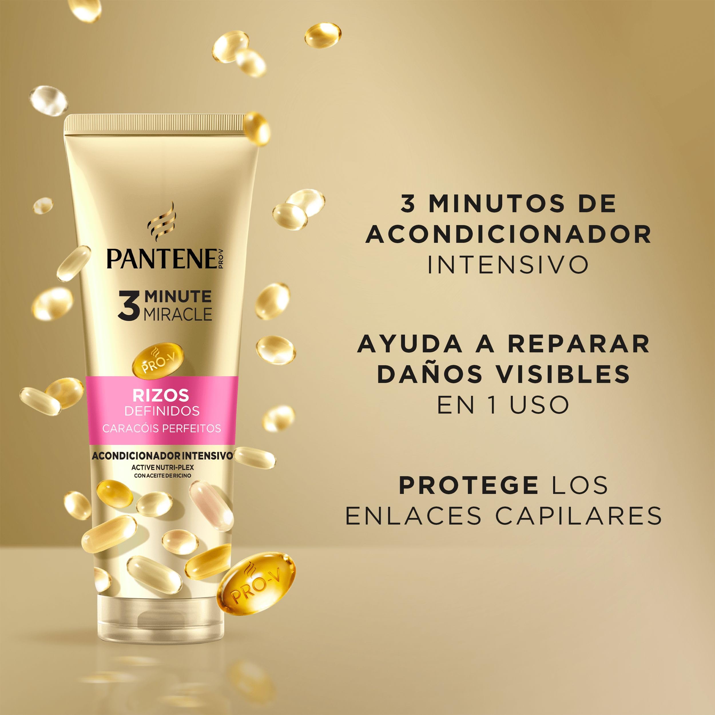 Pantene Rizos Definidos Champú Miracle 250ml, Mascarilla 300ml, Acondicionador 3MM 220ml, Moldeador De Rizos 145ml,