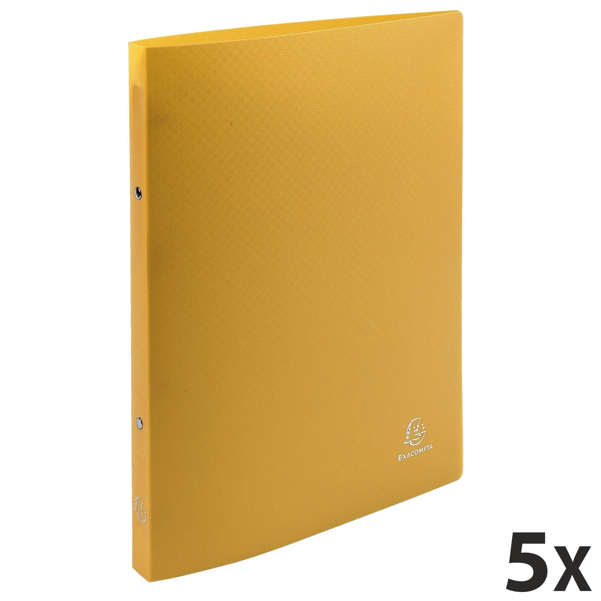 Exacompta - rif. 54196SE - Cartone da 25 raccoglitori OPAK, 2 anelli rotondi diametro 15 mm, dorso 20 mm, dimensioni esterne: 32 x 25 cm, formato A4, giallo
