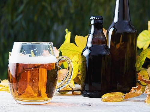 Miniatura 2 de Barski - Calidad Europea - Vidrio hecho a mano - Taza grande de cerveza transparente - Taza de jugo - con asa - 20 oz - Hecho en Europa