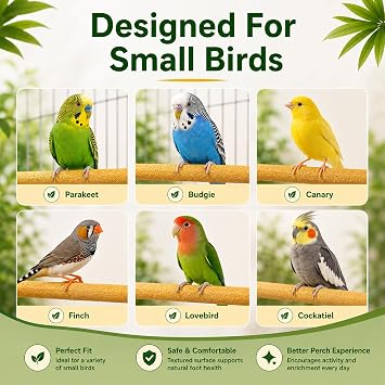 Sanded Perch Covers for Parakeets, Finches & Canaries | 10 sanded perch covers for small birds. Helps maintain nails, improves grip, fits 3/8 perches.