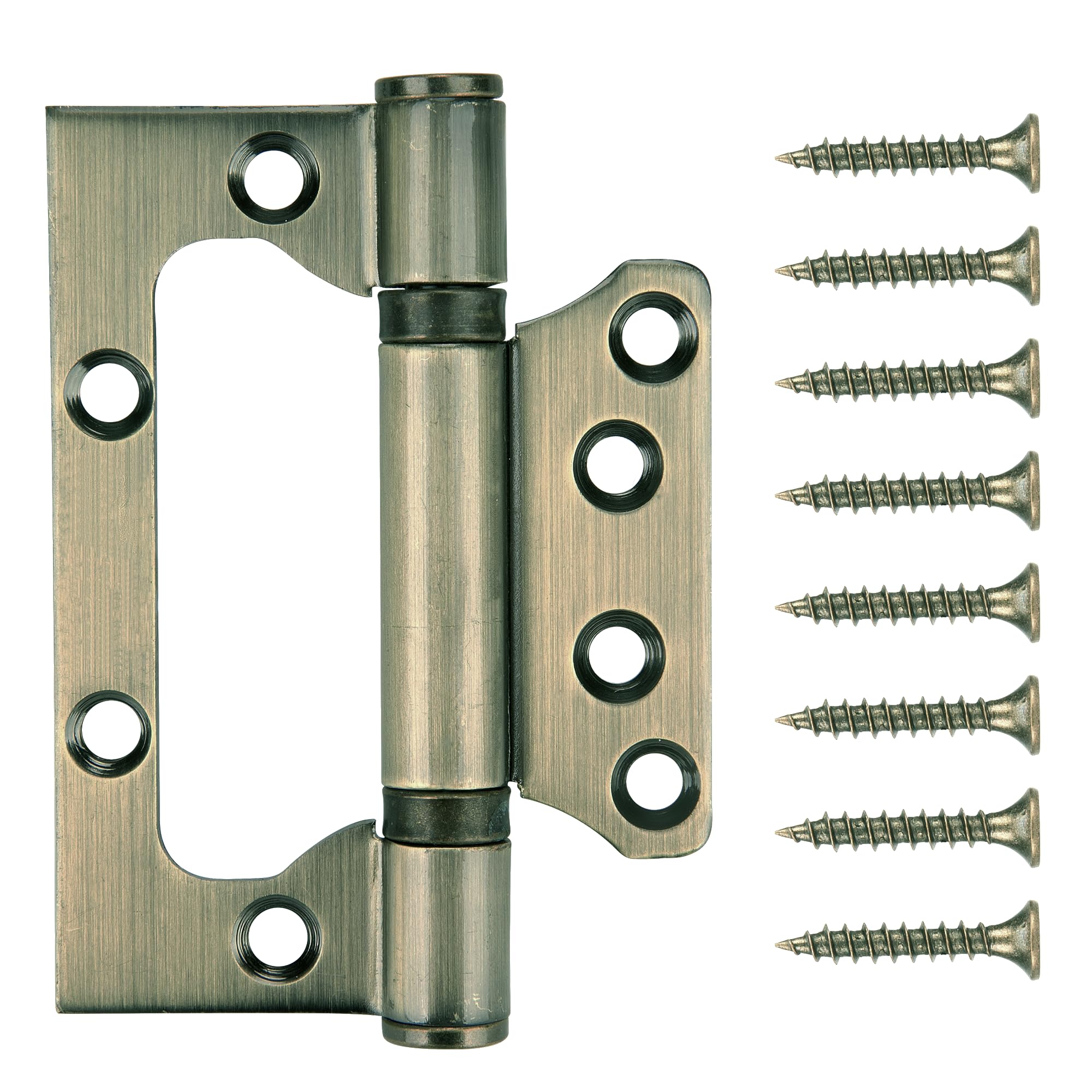 WELLOCKS Door Hinge 4x3 Inches (10cmx7.5cm) 3 Pack Stainless Steel 304, 3mm Thick No Mortise Door Hinges Quiet Smooth Antique Brass Perfect for Heavy Door(D043)