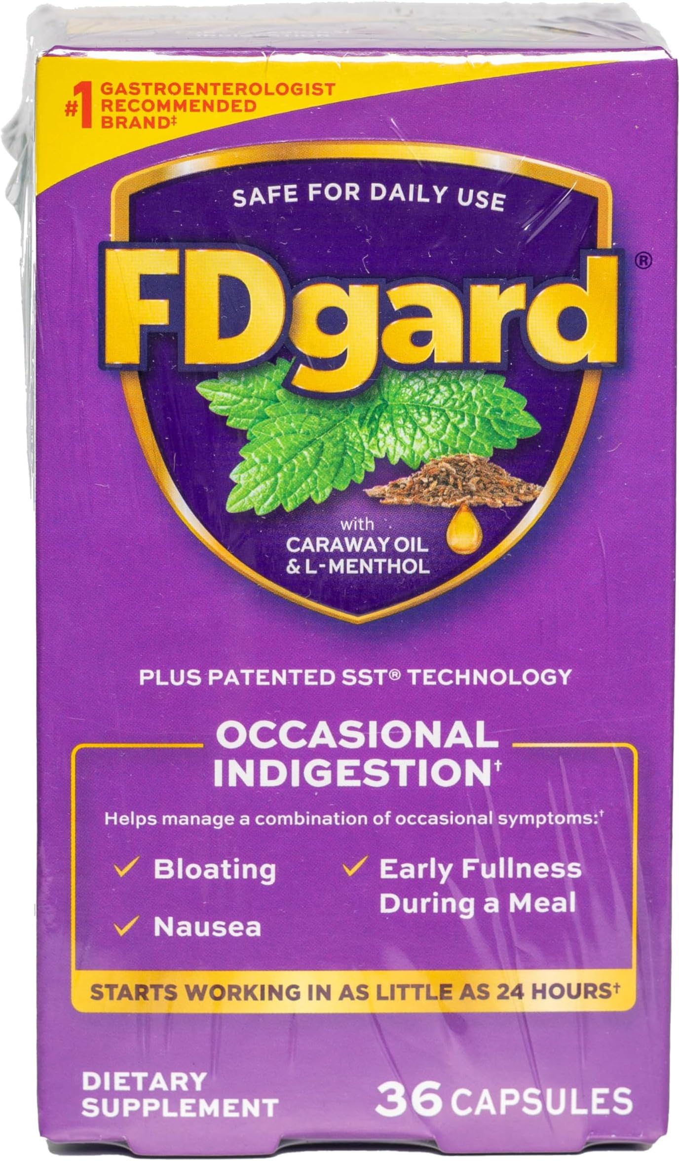 Gut Health Supplement, Indigestion, Nausea & Bloating, Upset Stomach, 72 Capsules