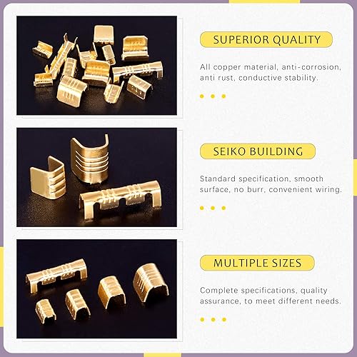 Miniatura 7 de Swpeet 525 conectores de terminales de cobre con 21 piezas de terminales automáticos, herramienta de crimpado, para cables sólidos o cables trenzados