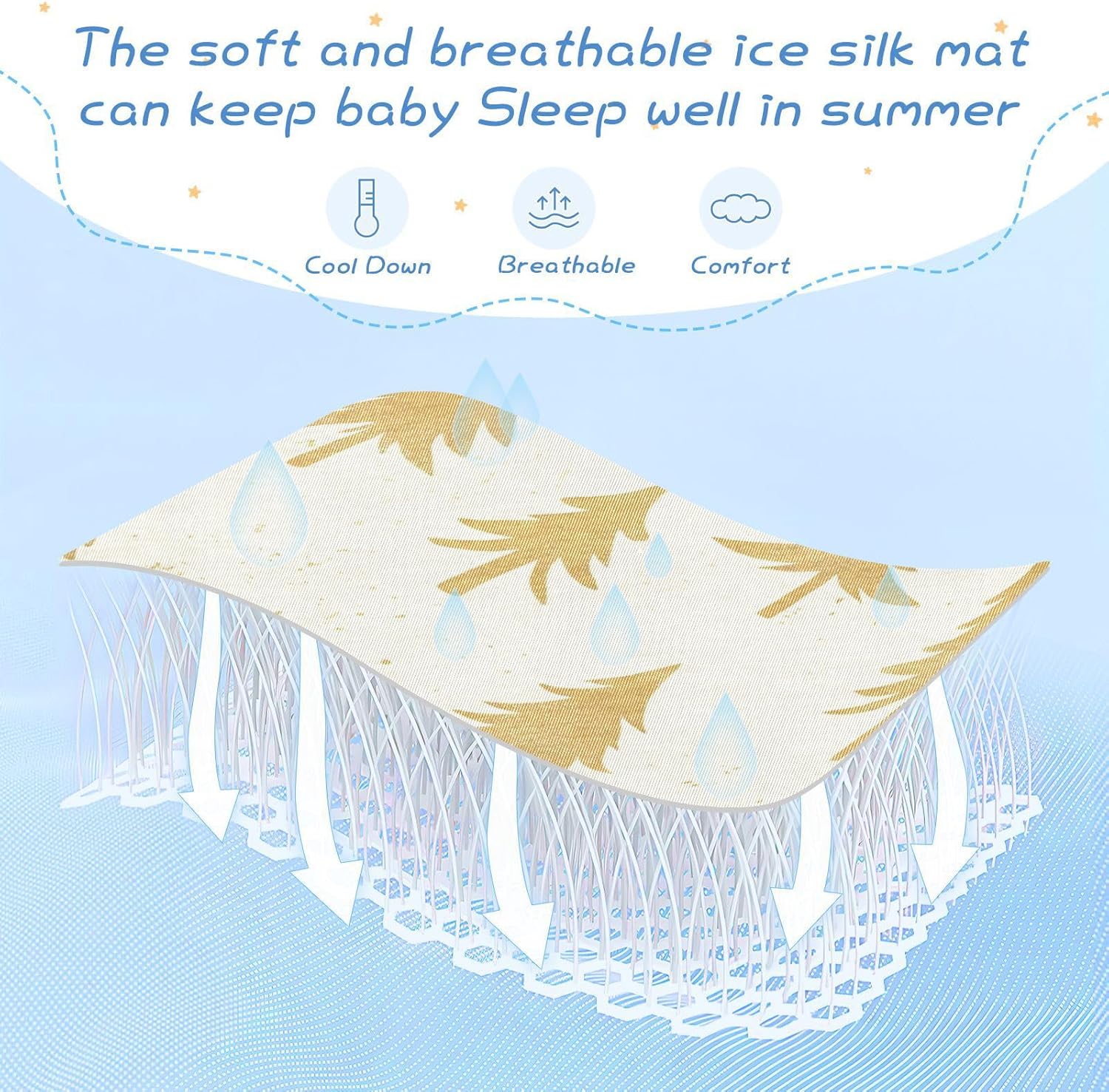 Christmas Tree Goldern Beige Cooling Baby Mattress Protector pad 28" x 52" Breathable Pads for Kids for Baby&Toddler