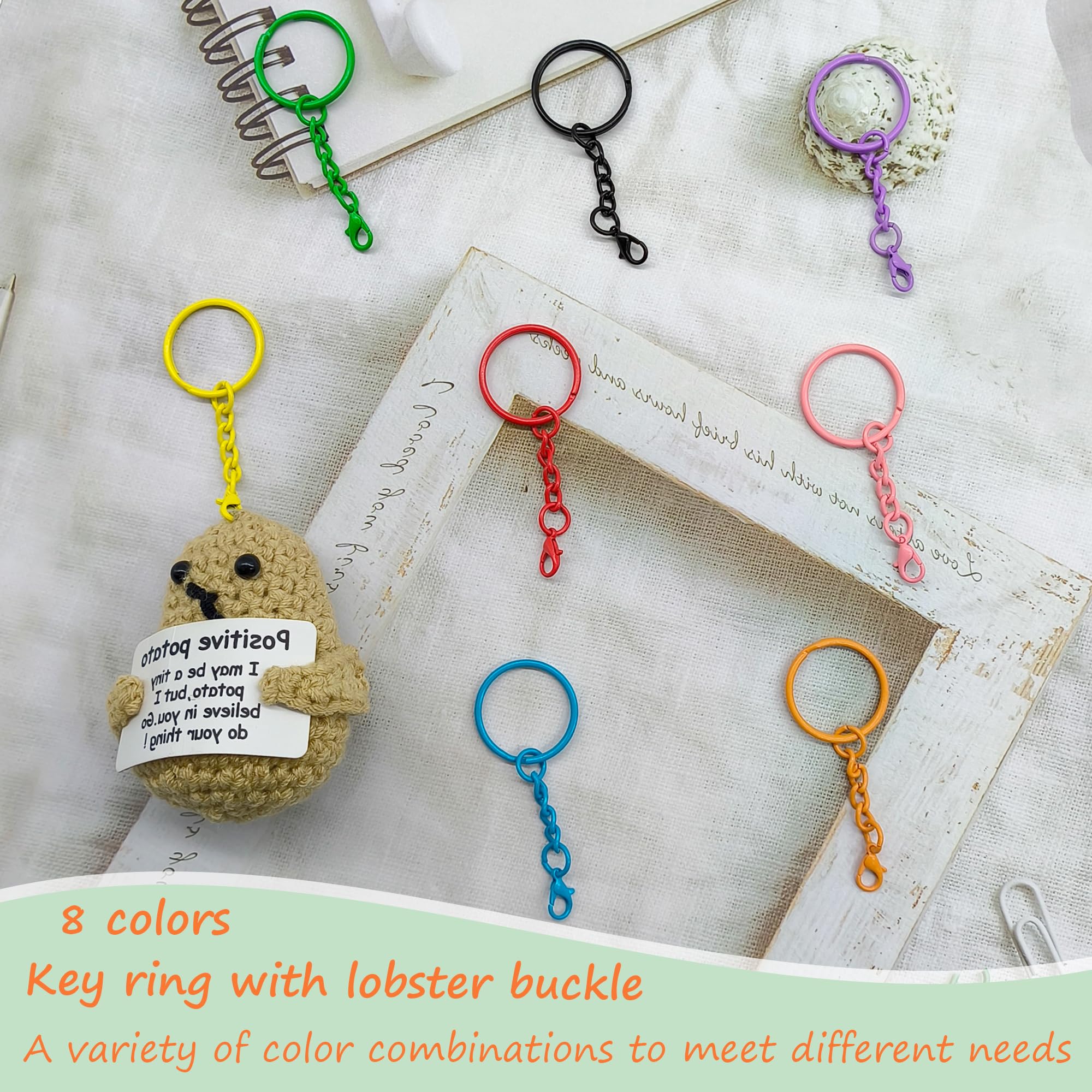 24 Portachiavi Con Moschettone - 25mm, 8 Colori, Per Chiavi, Artigianato E Fai Da Te - Foto 4