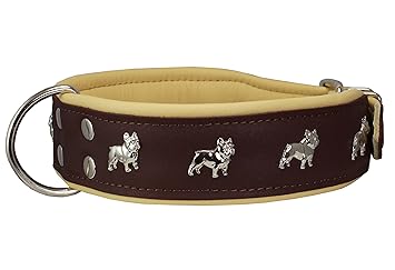 Real Leather Soft Leather Padded Dog Collar Bulldog (19