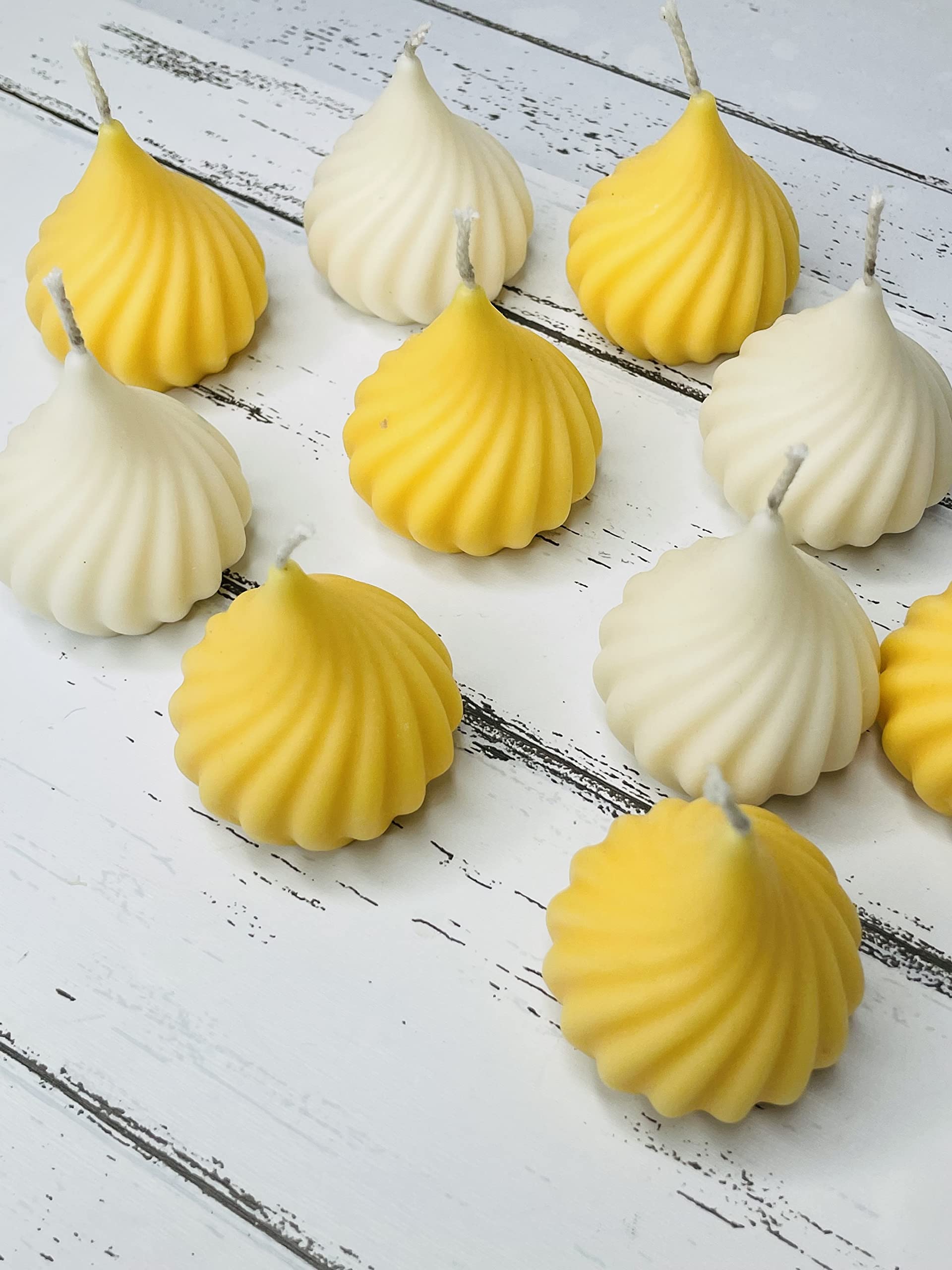 Yellow Petal Modak Candle | Soy Pillar | Yellow & White Color | Ganesh Chaturthi Special | 100% Soy Wax 25gms Each (11 Piece)