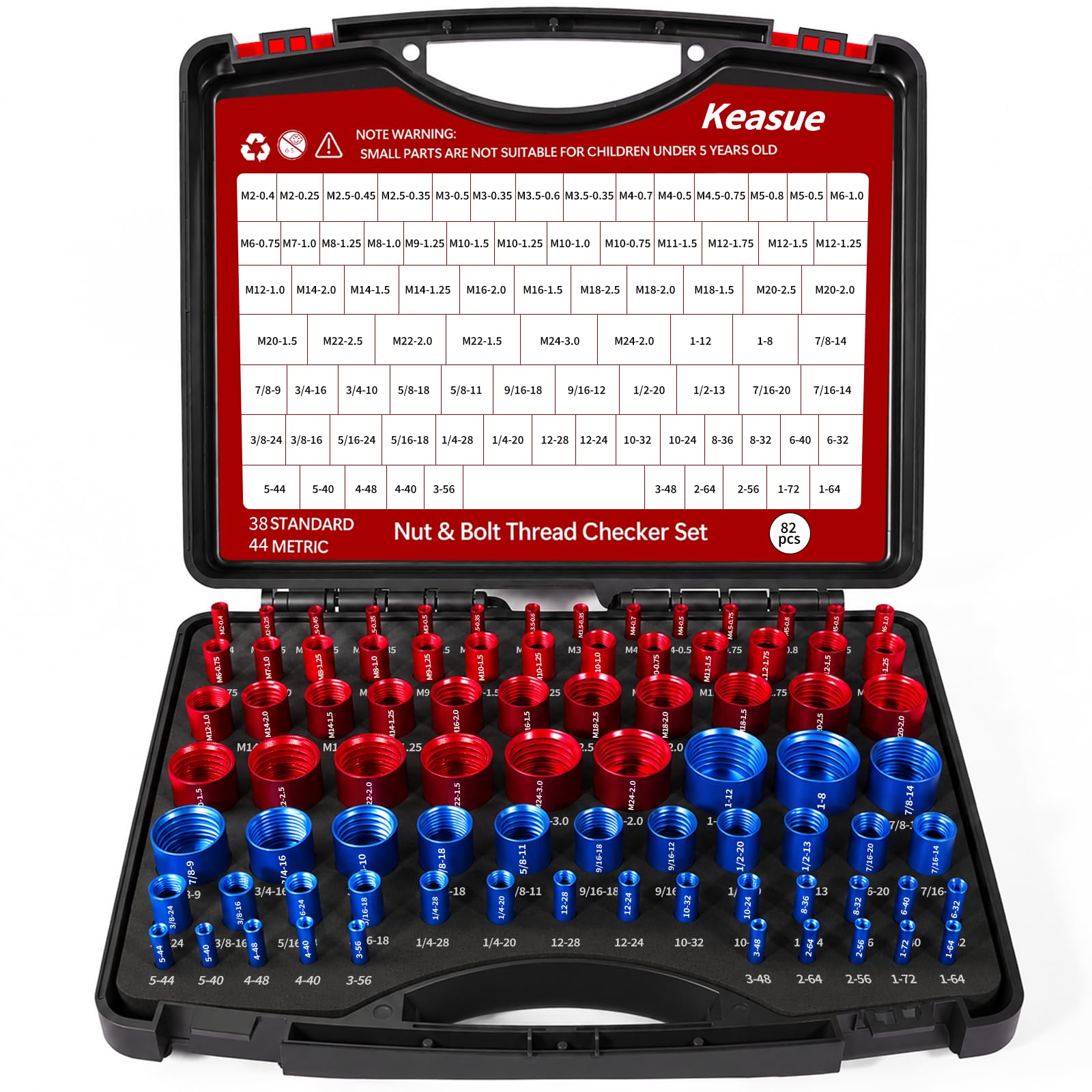 Thread Checker Kit - 82Pcs Nut & Bolt Gauges -1