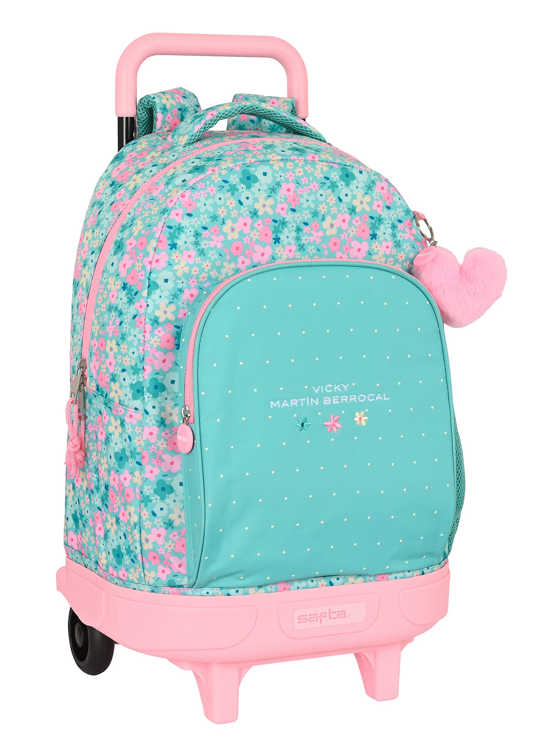 Safta MOCHILA GDE. C/RUEDAS COMPACT EXTRAIBLE VMB "MINT PARADISE"