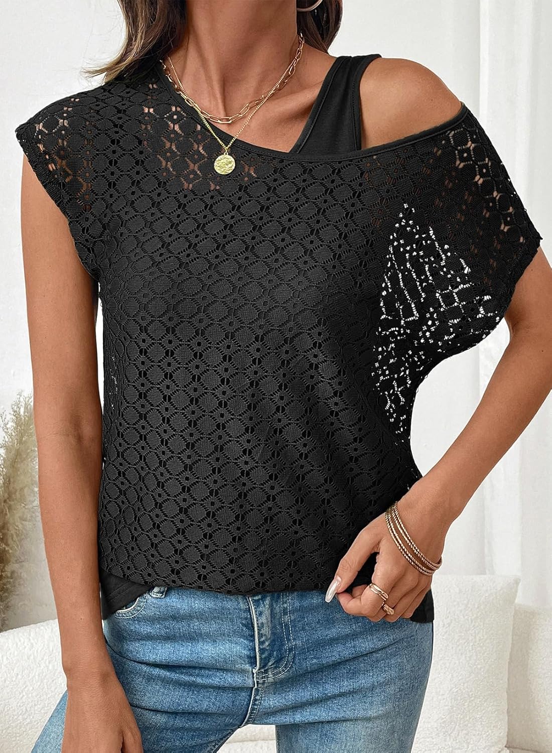 Dokotoo Women's Summer 2026 Crochet Hollow Out Lace Boho Tops Lining Two Piece Beach Vacation Young Fashion Shirts - Image 2