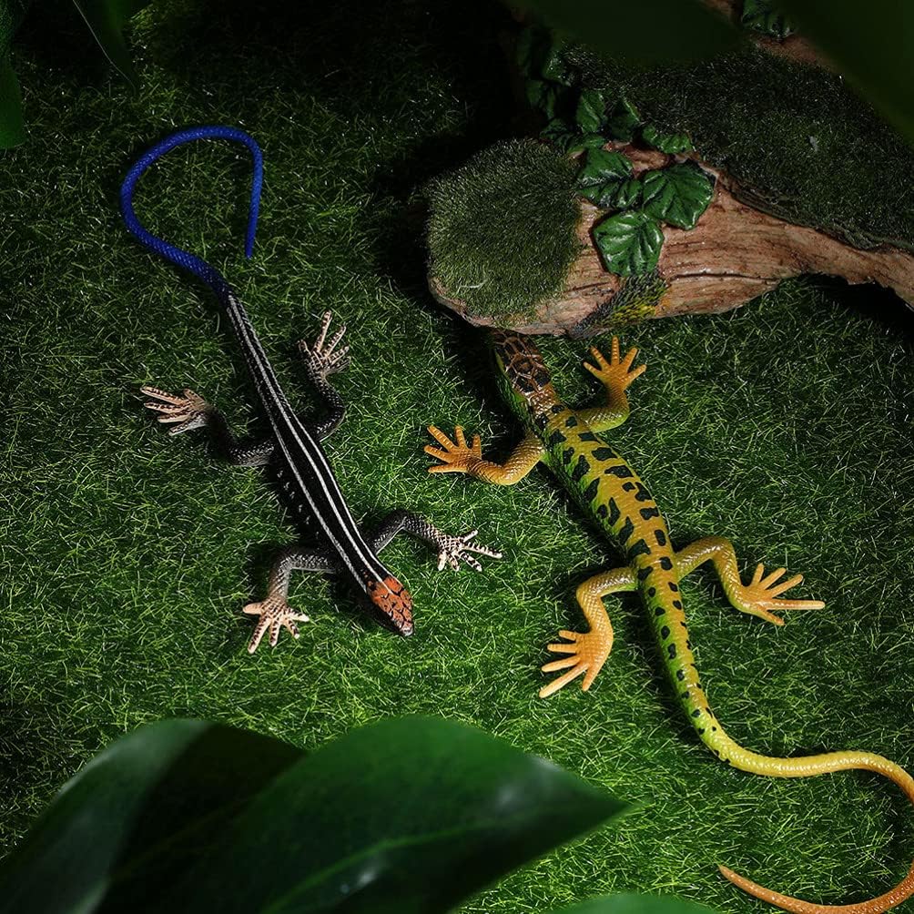 NUOBESTY Lizard Figurine Fake Lizard Plastic Toy Action Figure Reptile Toy for Collection Science Educational Prop (Green)