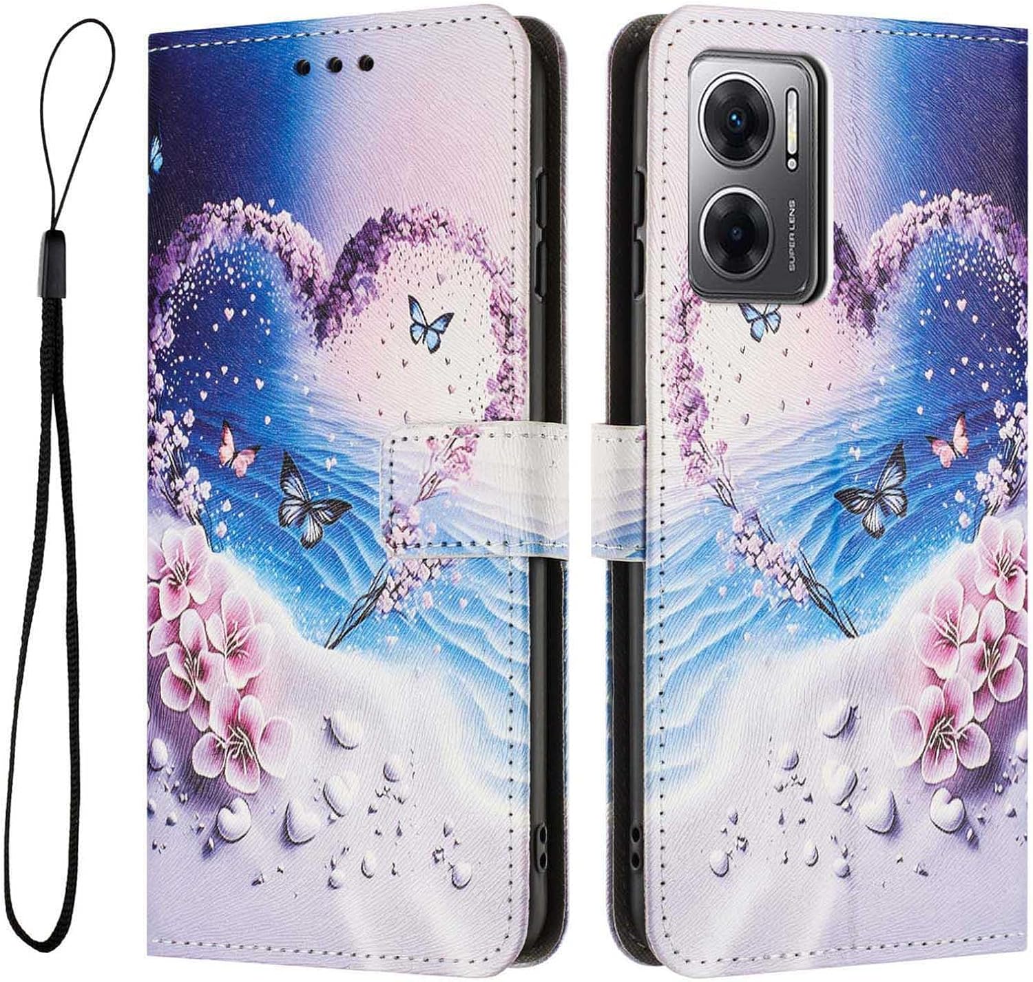 Reshias Coque Pour Xiaomi Redmi Note 14 5G (Pas Pour 4G) Avec 1 Pièce Protection Écran En Verre Trempé, Housse PU Cuir à Rabat Flip, Étui Support Et Portefeuille Fonction (Bleu