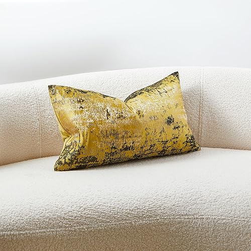 Miniatura 2 de THE-TINOART Glam - Fundas de almohada doradas, funda de cojín de terciopelo suave, funda de cojín lumbar moderna de lujo, funda de almohada