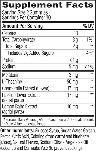 Miniatura 8 de OLLY Sleep Gummy, 3 mg Melatonin, L-Theanine, Chamomile, and Lemon Balm Extracts, Blackberry Flavor, 30 Day Supply - 60 Count
