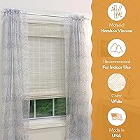 Vista 8 de Radiance - Cortinas romanas de bambú inalámbricas para ventanas - Persianas de bambú de madera blanca para difuminar la luz del sol - Fáciles