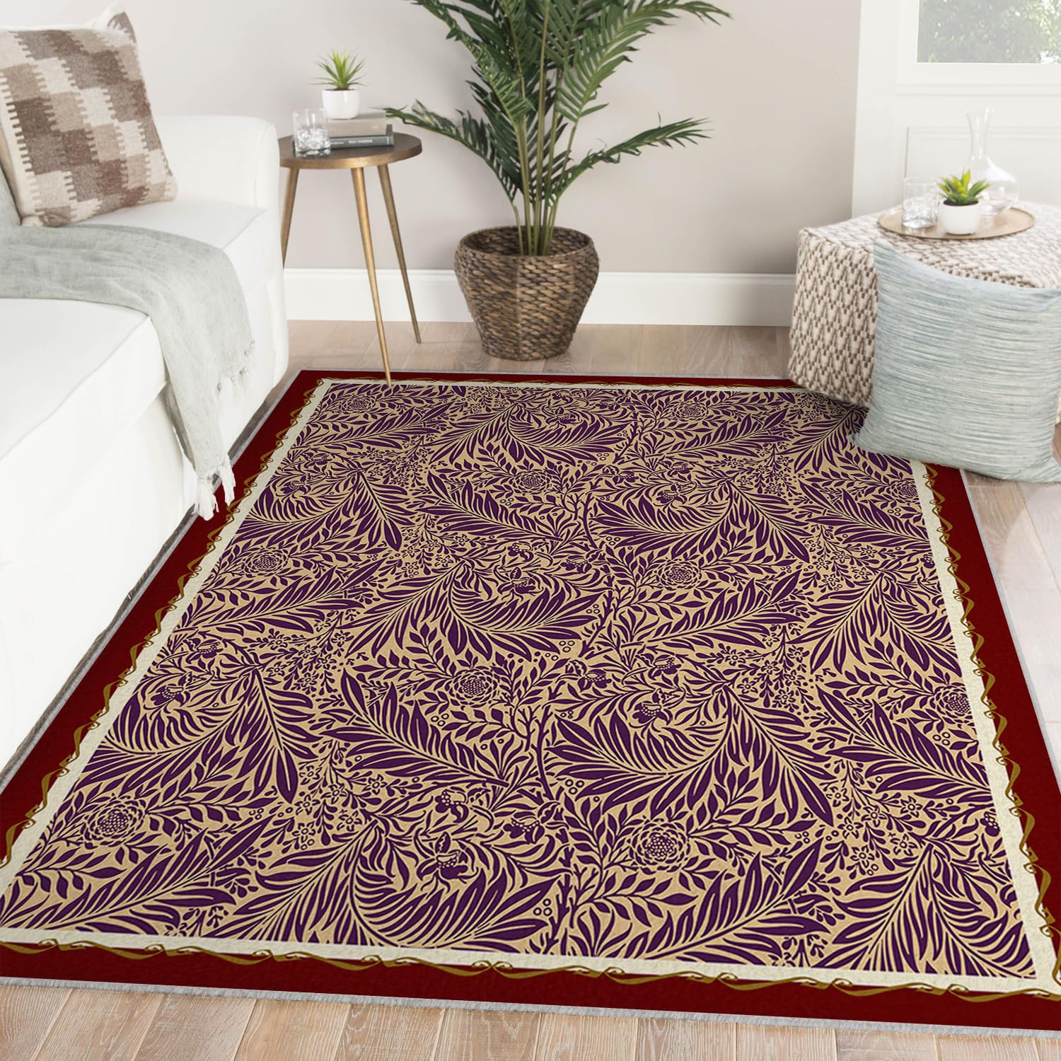 Amazon.com: Vintage Flower Boho Accent Rugs for Bedroom Larkspur