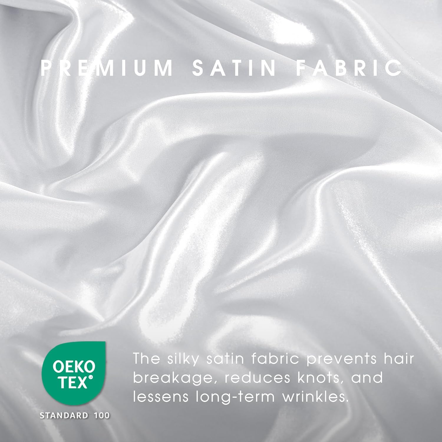 FreshCulture Satin Sheets King Size - 4 Piece Luxury Soft Silky Sheets for Hair and Skin, Similar to Silk Bed Sheet Set with 1 Deep Pocket Fitted Sheet, 1 Flat Sheet & 2 Pillowcases (White)