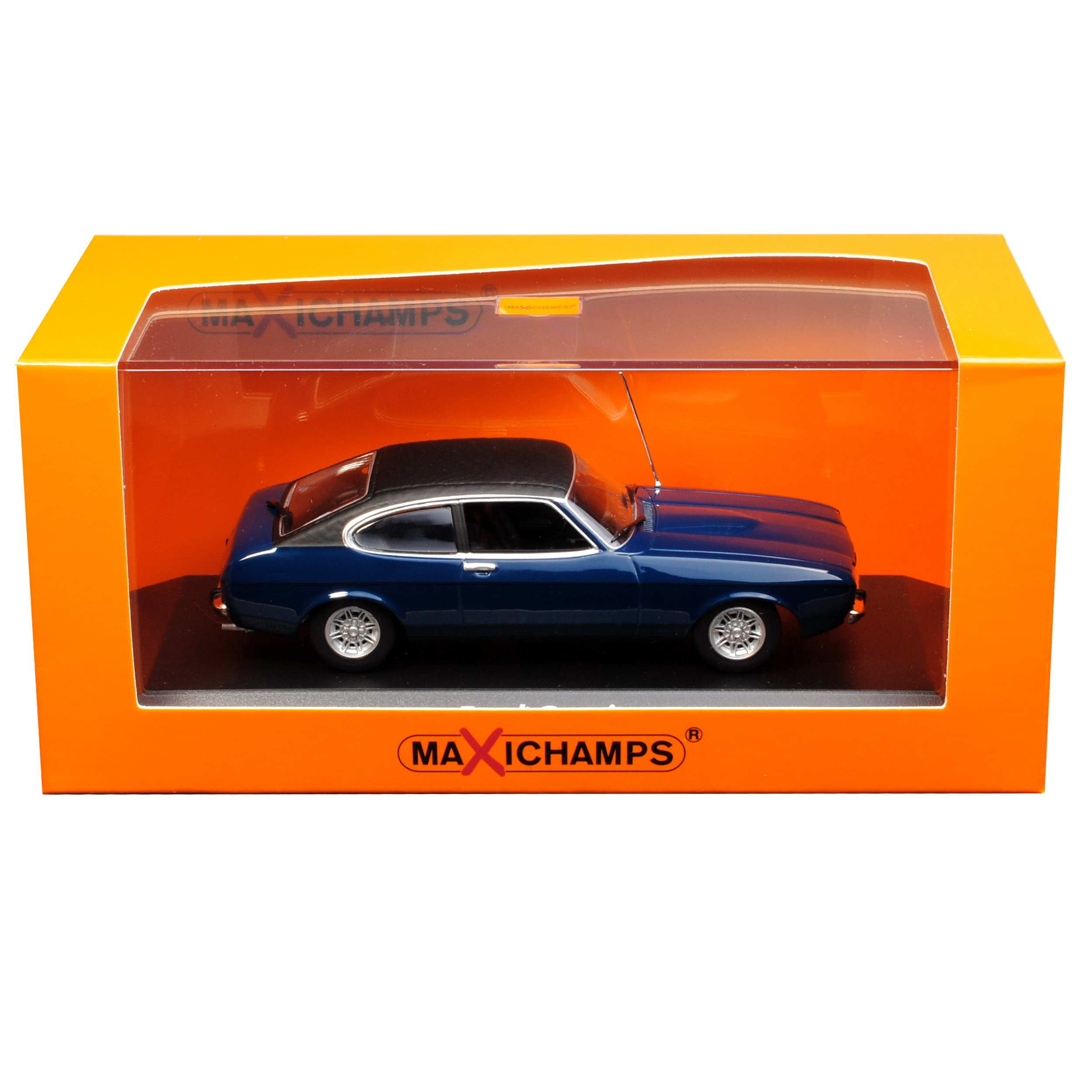 Minichamps Ford Capri II Coupe Dunkel Blau 2. Generation 1974-1978 1/43 Maxichamps Modell Auto