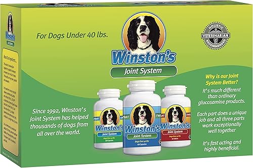 Winston sistemaConjunto del Bajo 35libras100 todo natural sistema de suplemento de Alimentos para perros pequeños para la artritis Displasia de