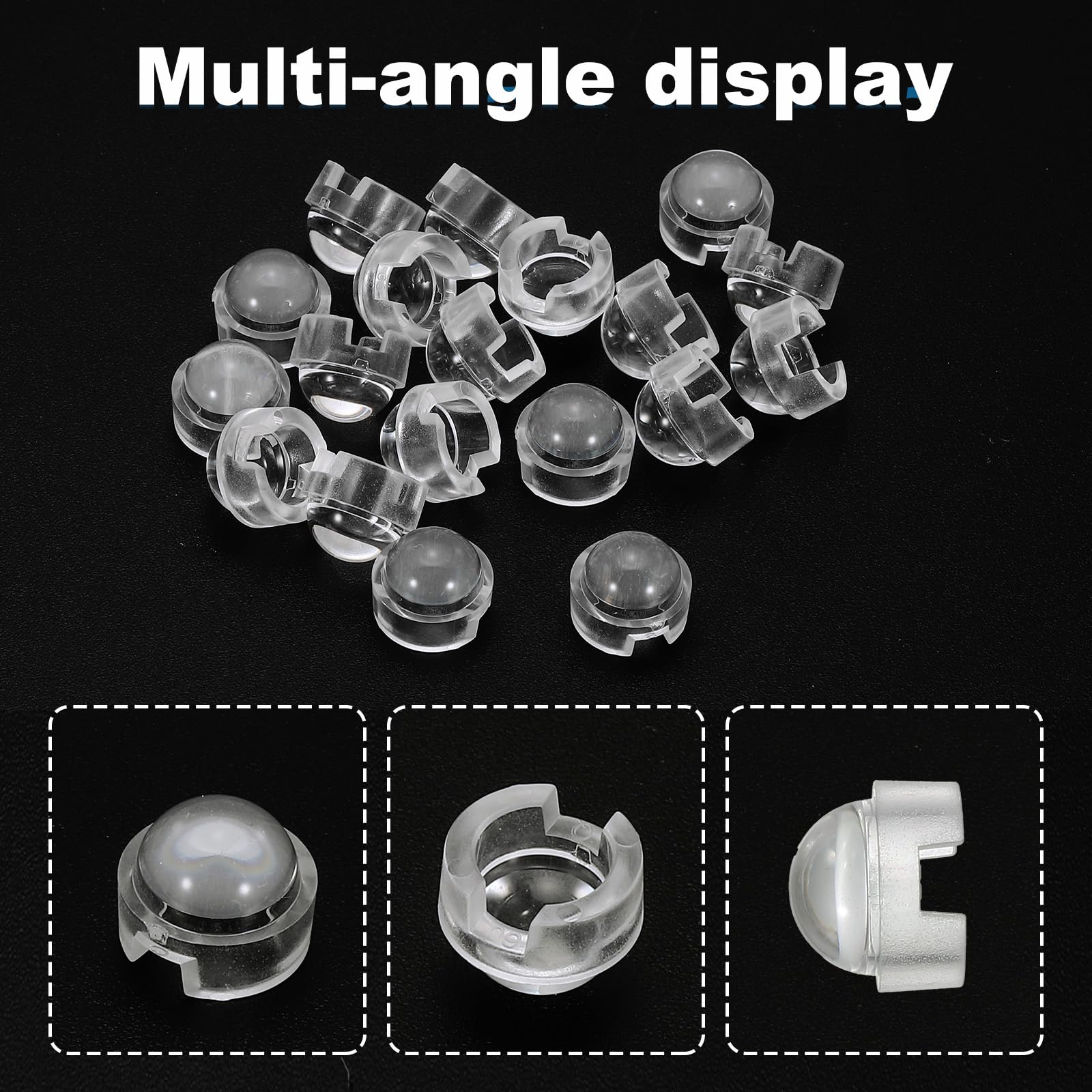 PATIKIL Diameter 48 mm platte convexe lens, 3 stuks, hoogte 10 mm