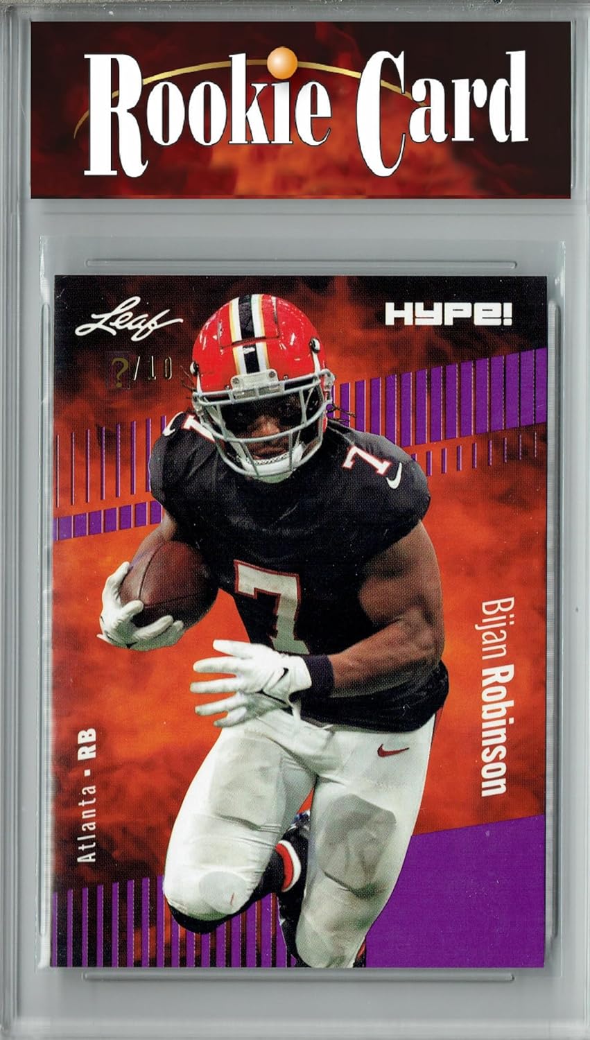 Certified Mint+ Bijan Robinson 2023 Leaf HYPE #102A Purple SP, Just 10 Made Rookie Card Atlanta Falcons