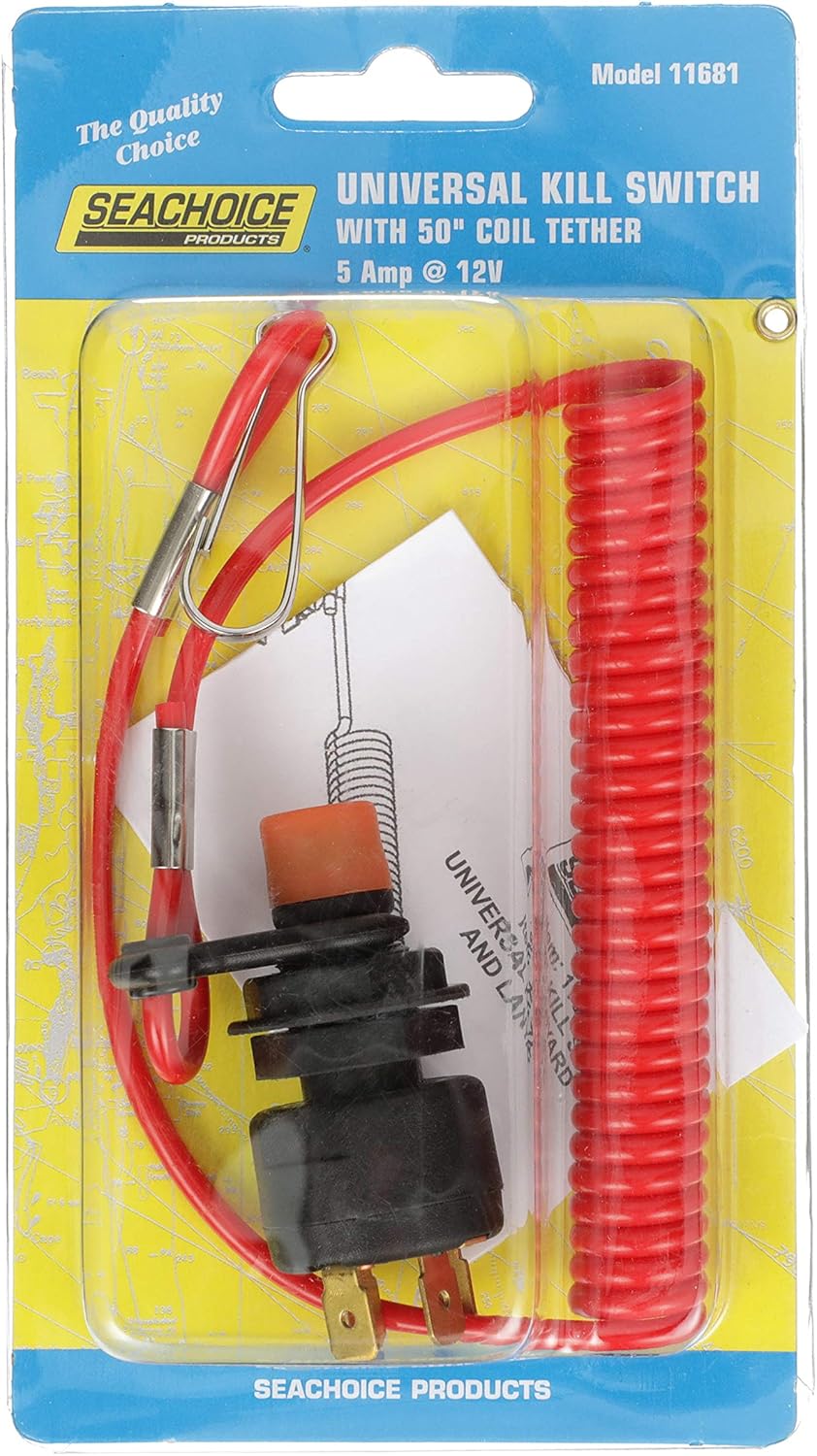 Seachoice Universal Boat Kill Switch Kit,Red