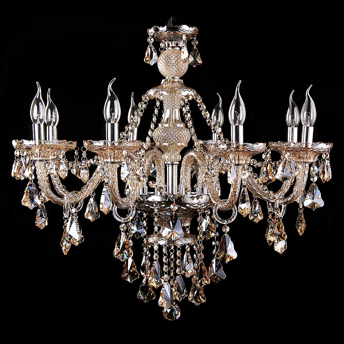 Wdw Champagne 8118 Genuine K9 Crystal Chandelier 6, 8,10,12,15, 18, 24, 30, 32 Arms (8 Arms)