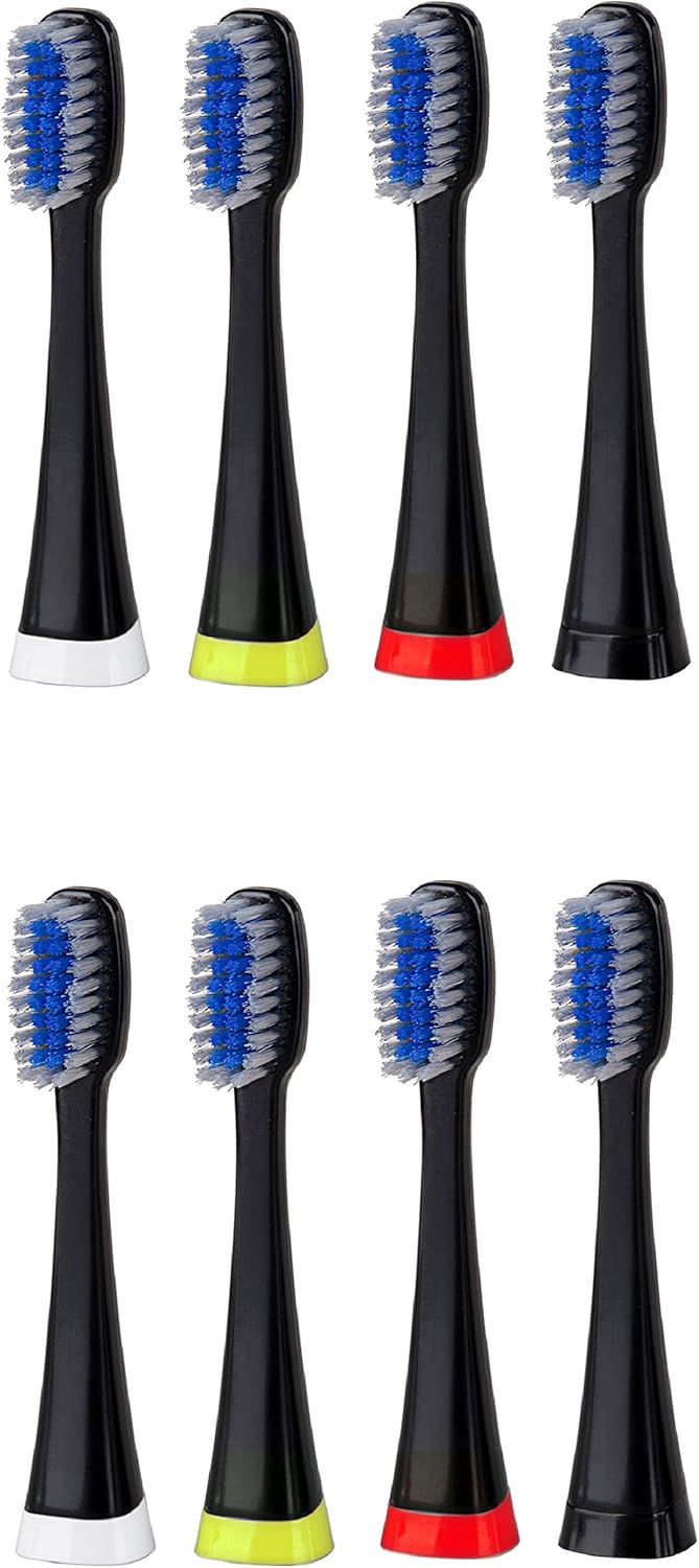 Pursonic 8 Pack Replacement Brush Heads for S750 (Black