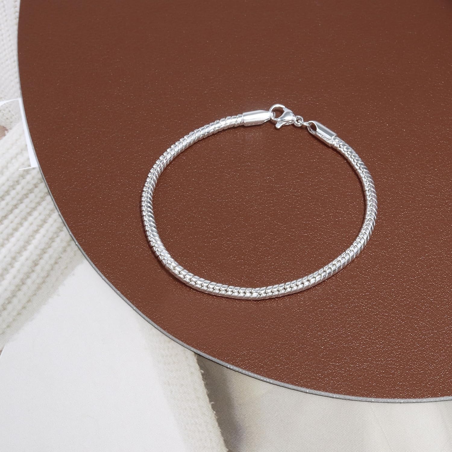 Charm Bracelet for Women 925 Sterling Silver Charm Snake Chain Bracelets Jewelry Gift for Her - Image 5