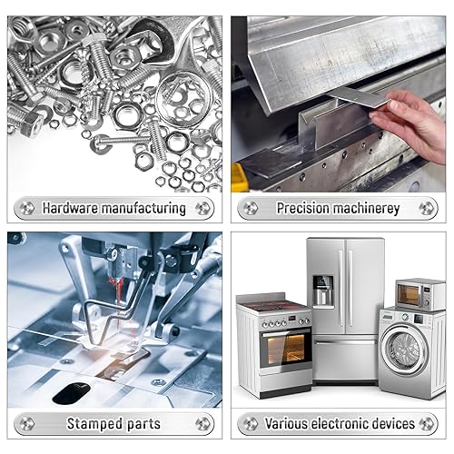 Miniatura 7 de Amylove 24 tiras de acero inoxidable 304 de 1 pulgada de ancho x 6 pulgadas de largo, surtido de 8 tamaños de grosor, hoja de metal fina para