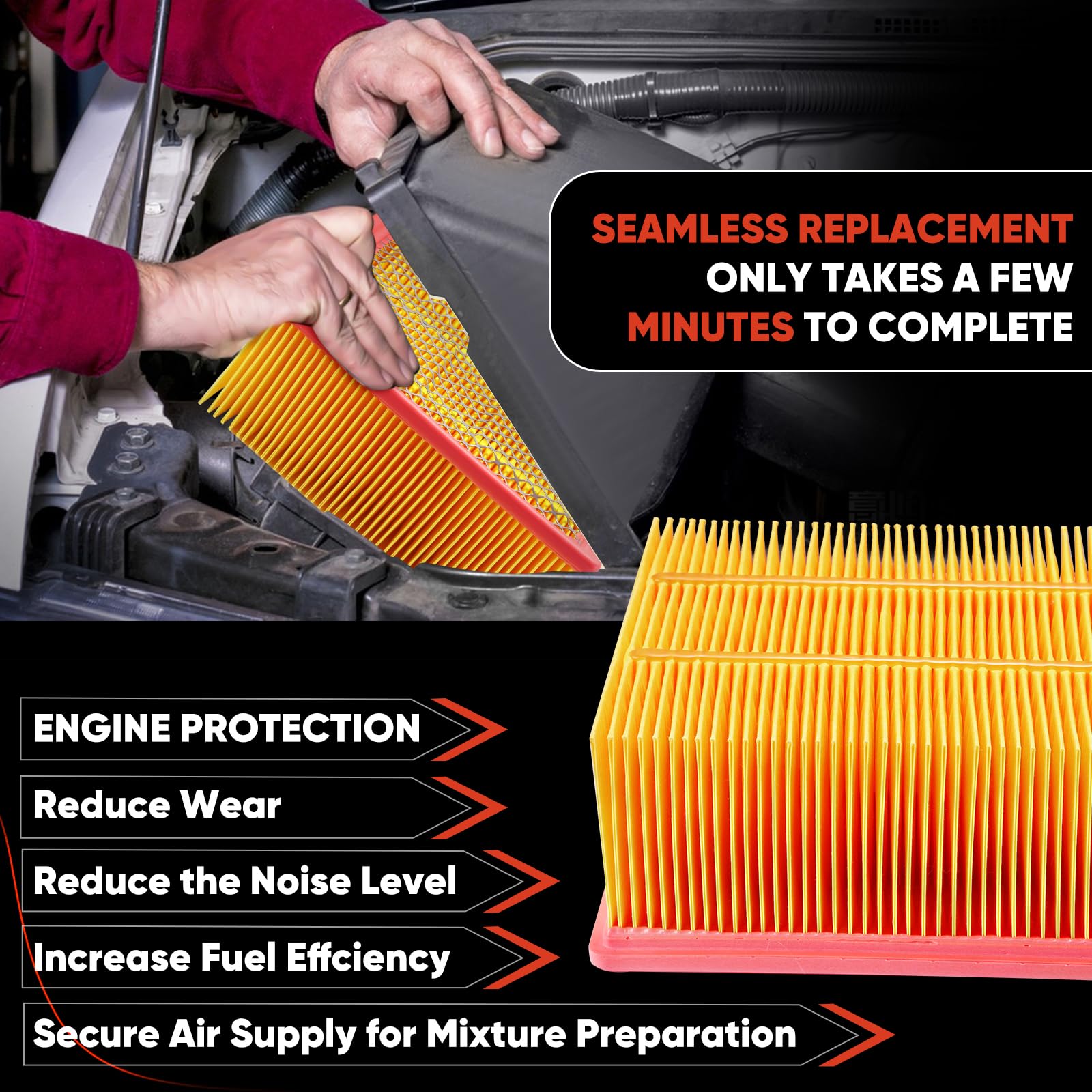 53034051AB Air Filter For Dodge Ram 2500-5500 6.7L (2007-2024) – Replaces 46930 CA10261, High Efficiency