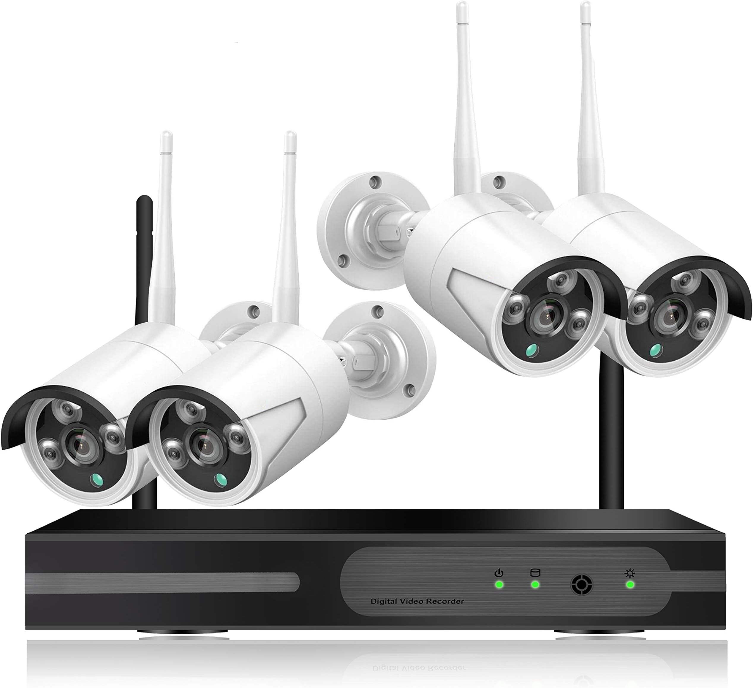 CAMVIEW Wireless Security Camera System 4pcs 1080P(2.0MP) WiFi CCTV IP Camera + 8CH HDMI NVR Home Video Surveillance System, Night Vision, Motion Detection, NO HDD Pre-Installed