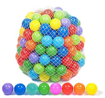 IndusBay 100 Pcs Colorful Non Toxic Soft Plastic Balls for Kids Tent, Play House, Pool, Pond Swim Tent Toys 7 CM Diameter (Multicolor)