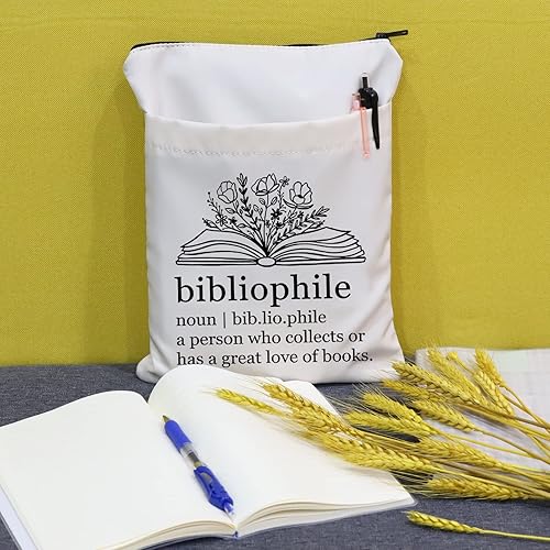 Miniatura 6 de Zuo Bao Bolsa de libro para amantes de los libros, para bibliotecarios, para regalo, bibliófilo, funda de libro, regalo de gusano de biblioteca