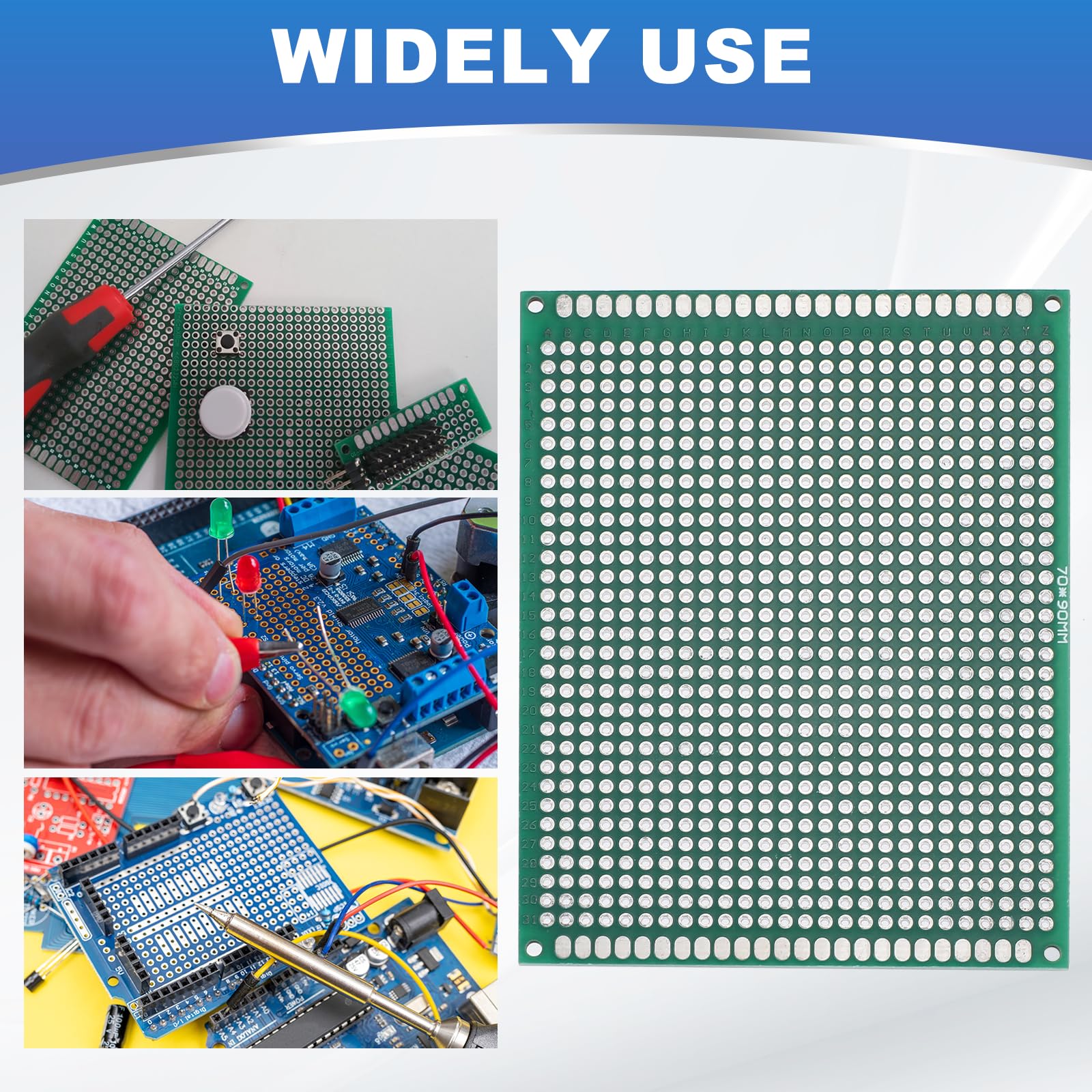 QUARKZMAN 4 szt. Spawalnej Płytki Obwodowej 90mm x 70mm Zielona PCB Dwustronna Cynowana Płyta Prototypowa Dla Elektroniki DIY Projekty obwodów