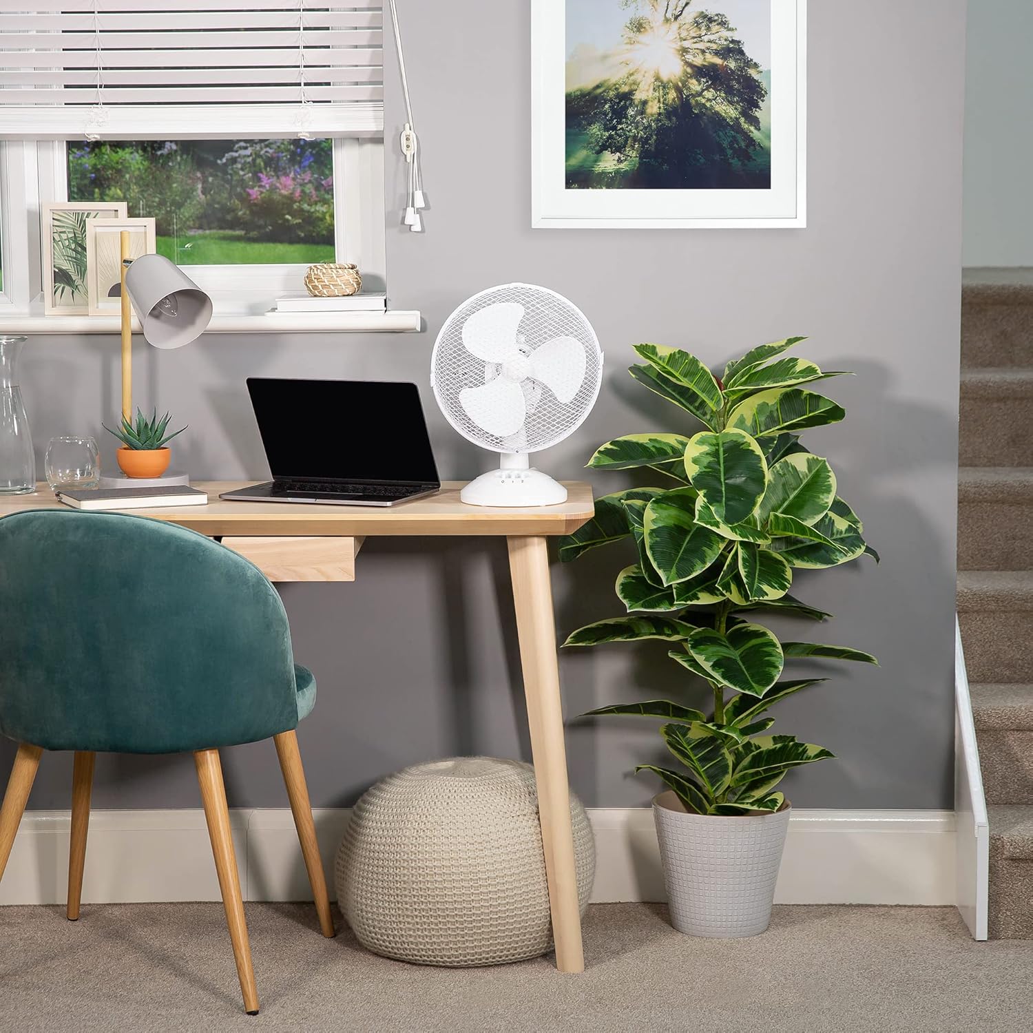 Russell Hobbs 9" Inch, Portable Desk Fan, 2 Speeds, Wide-Angled Oscillation, Quiet Operation, Perfect for Bedroom or Office, White - RHPDF0921 — image 3