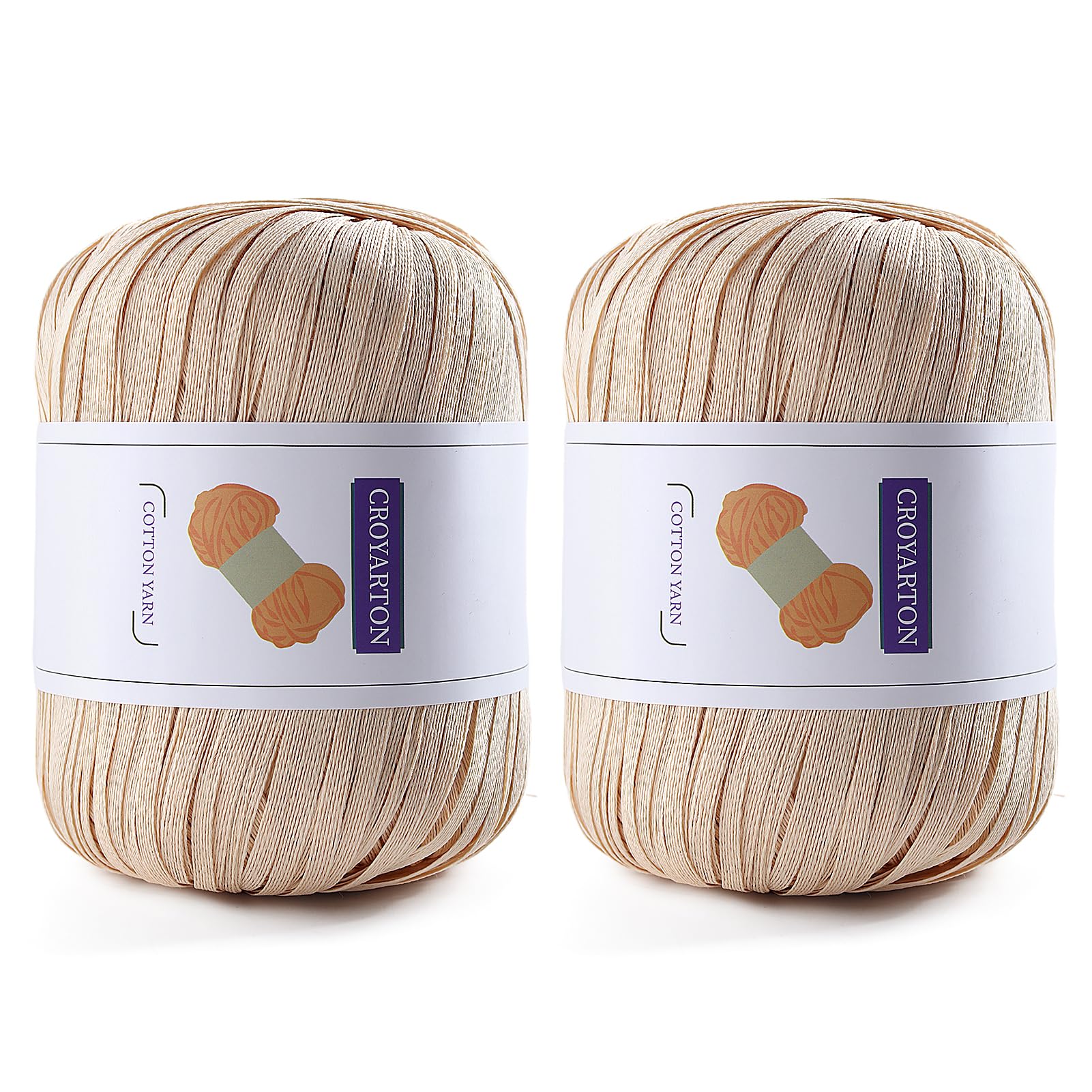 Amazon.com: 2 Pack Raffia Yarn for Crochet, Soft Cotton Yarn for