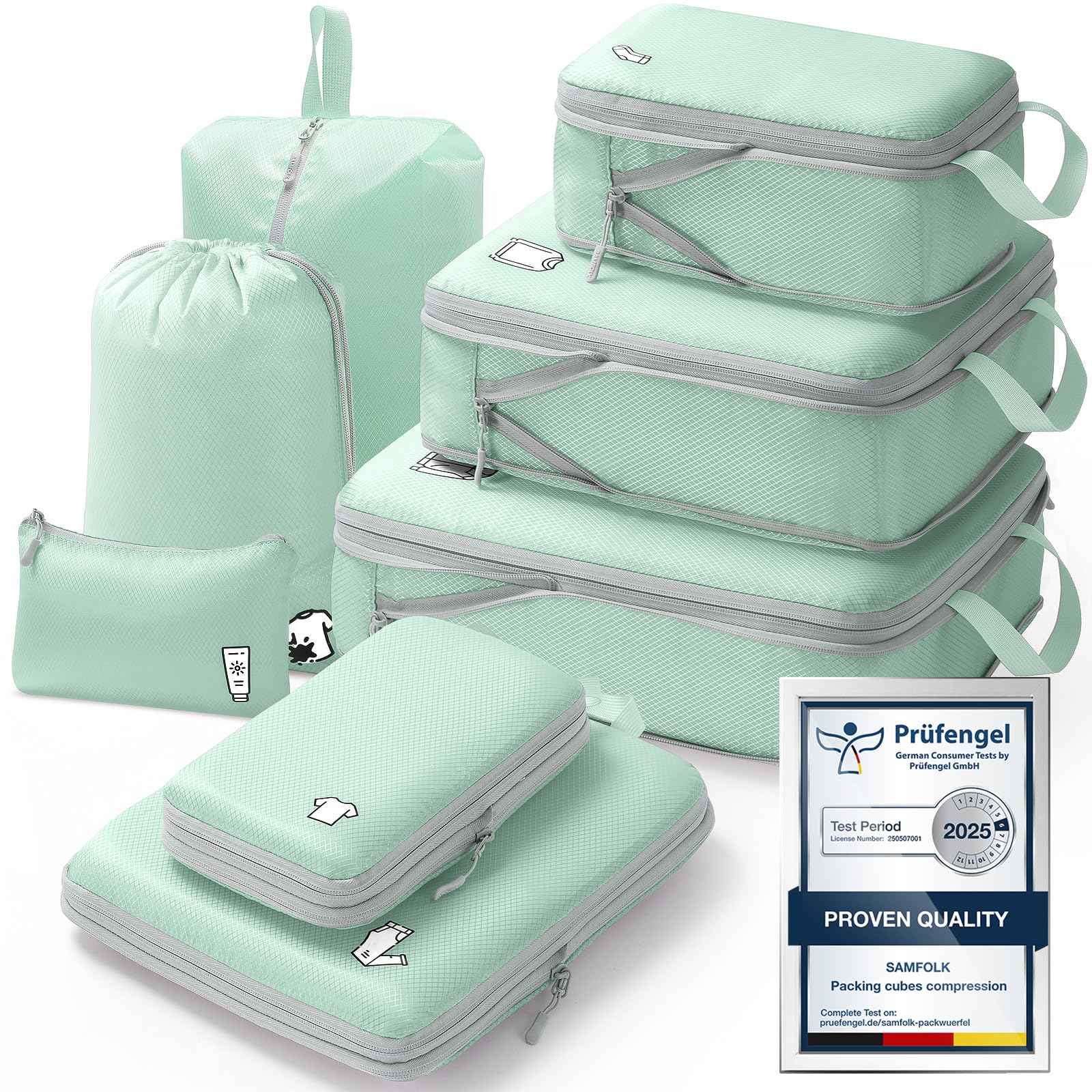 Koffer Organizer Packing Cubes Compression,Wasserfester PackwüRfel Koffer Organizer Set,Travel Essentials Kofferorganizer FüR Koffer Reisegepäck Und Rucksack