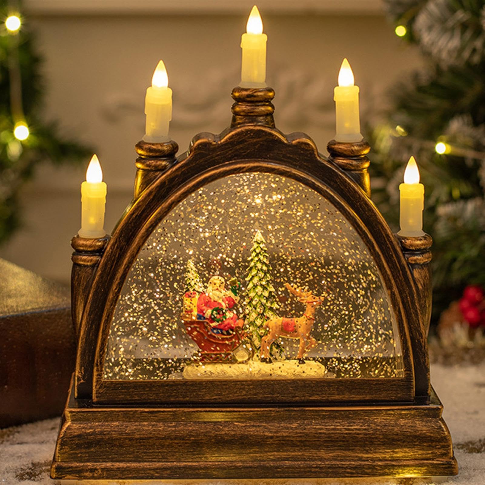 Palla di neve natalizia, lanterna ad acqua illuminata, neve scintillante | Mappamondo | Scena musicale con neve | Decorazione a sfera | Lanterne d'acqua scintillanti Musica natalizia per soggiorno