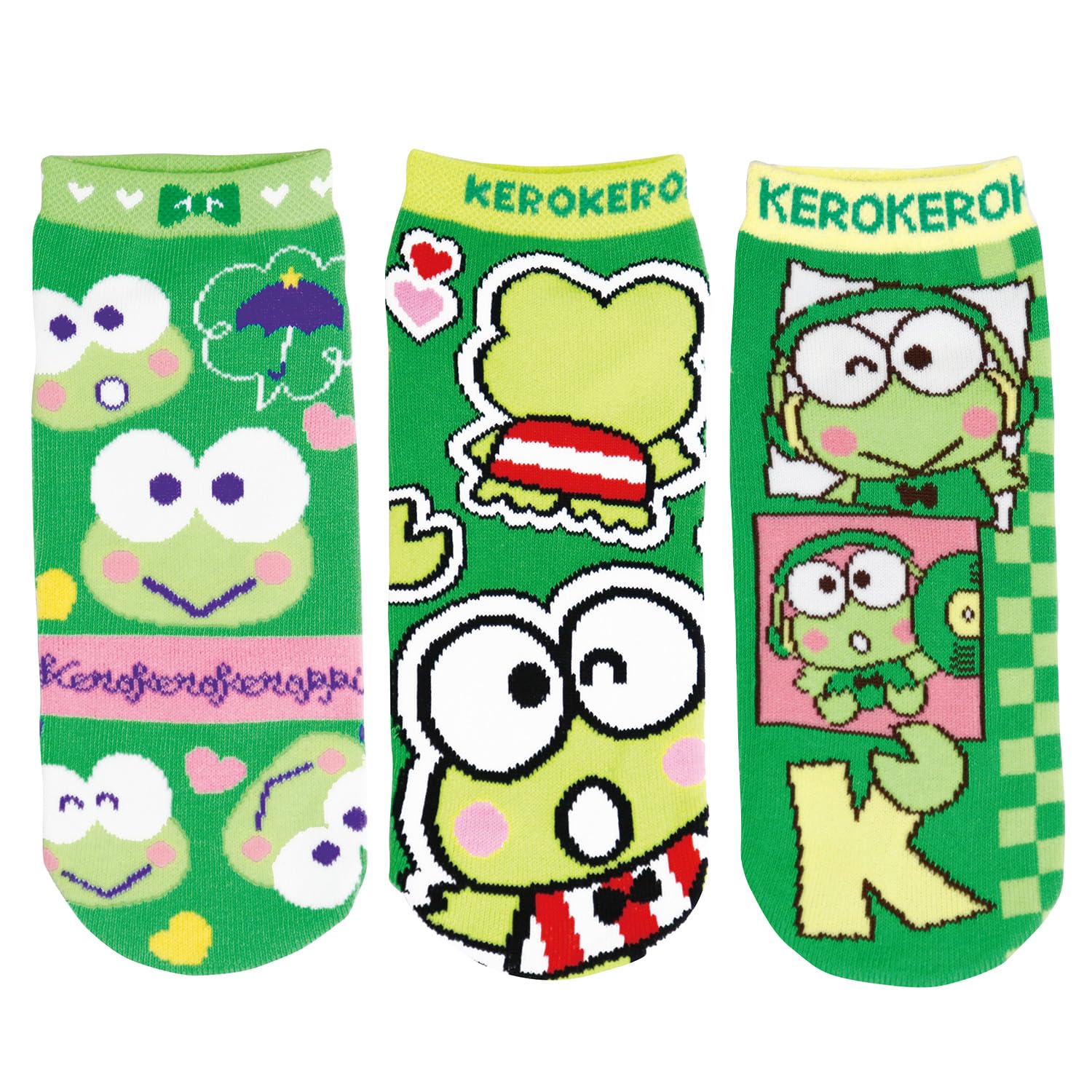 Keroppi Socks Set of 3 Pairs Sanrio Kero Kero Keroppi Polyester Japan