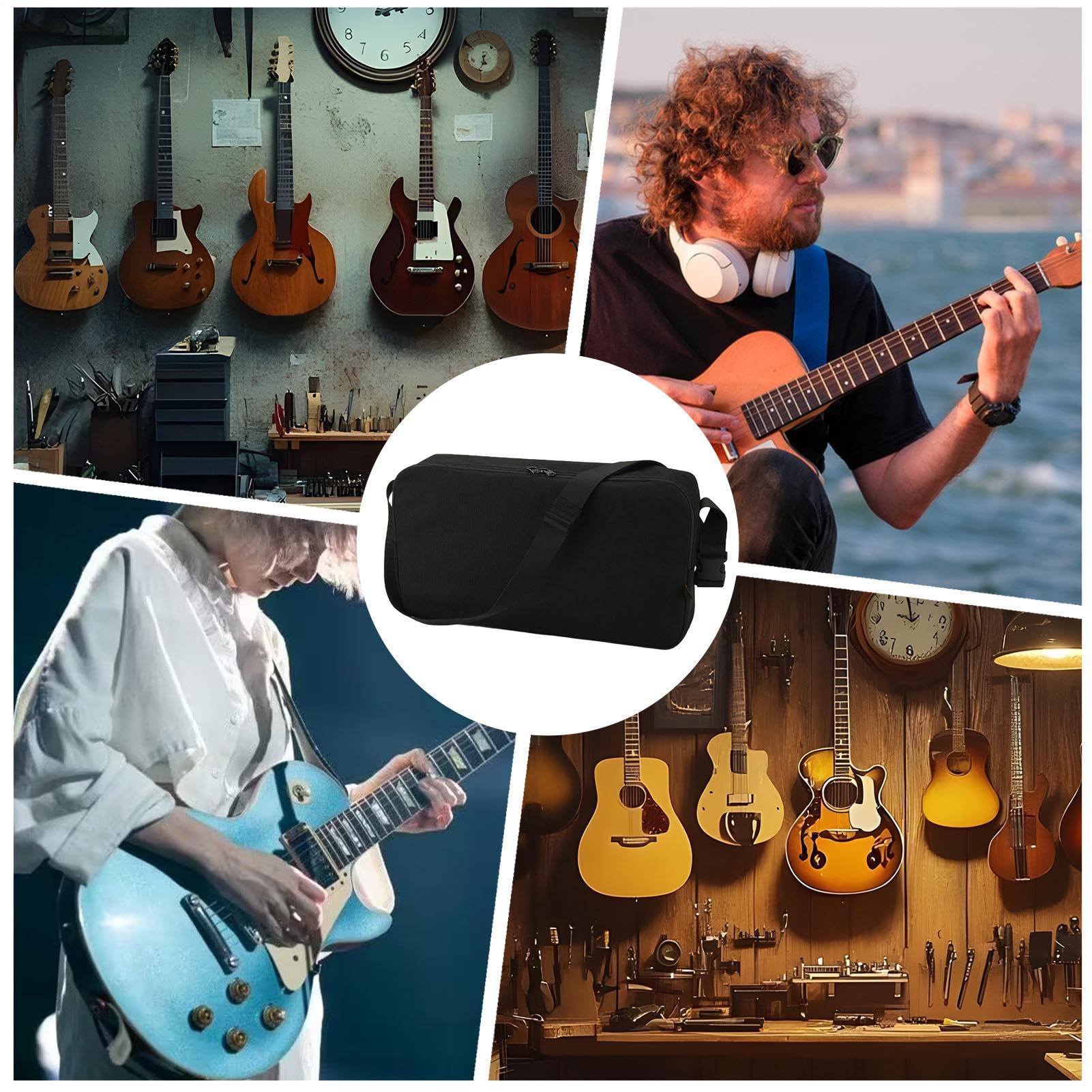 Generico Borsa Porta Supporto Chitarra | Custodia Impermeabile,Organizzatore Attrezzatura Musicale con Tra colla per Escursionismo Campeggio Scuola Viaggio Palco