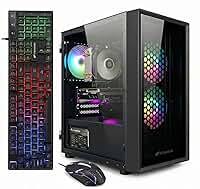STGAubron PC Desktop para jogos, Intel Xeon E5 3.0G, Radeon RX 550 4G GDDR5, 16G Ram, 512G SSD, 600M WiFi, BT 5.0, Ventilador RGB x 3, teclado e mouse e mouse pad RGB, W10H64