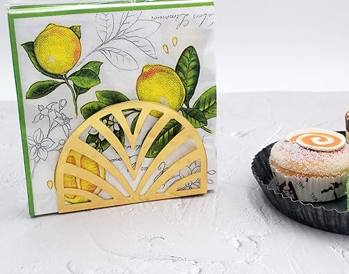 Miniatura 3 de Servilletero de metal dorado (semicírculo-2PACK)