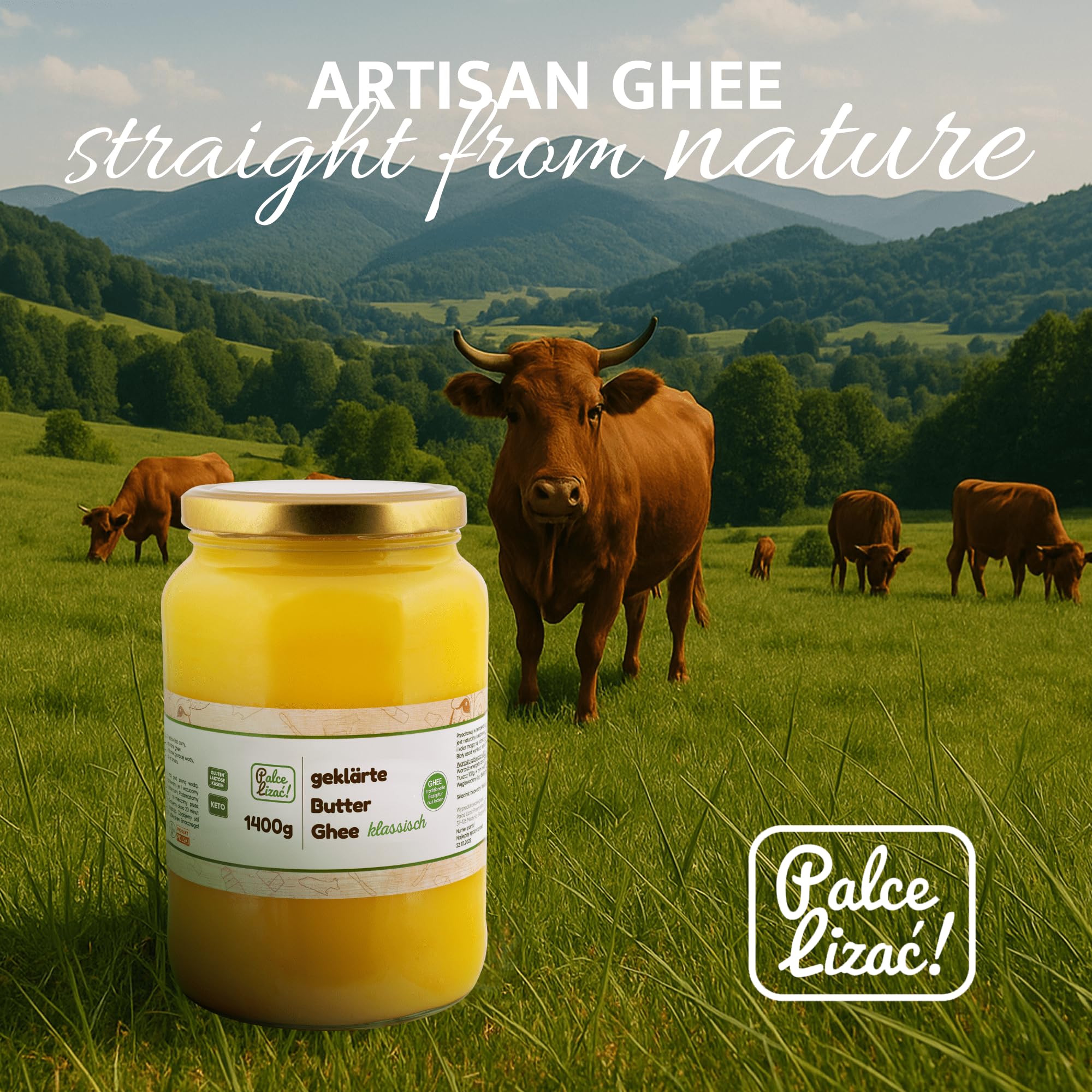 Ghee 1400 g - Mantequilla clarificada, cocción hasta 260 °C